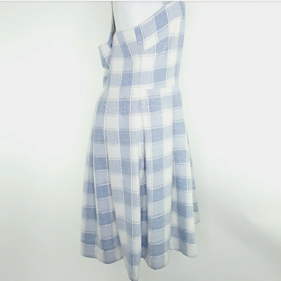 NEW Gal Meets Glam Nikki Gingham Dress blue white - Picture 6 of 10